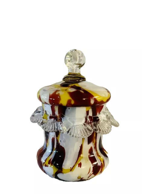 Vintage Czech Bohemian Art Deco Welz  Kralik Glass Candy Jar