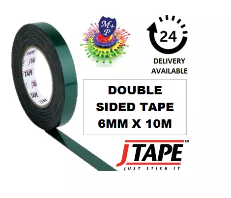 JTape 6mm x 10m DOUBLE SIDED Mounting Adhesive Tape Trims/Badges/Body Mouldings