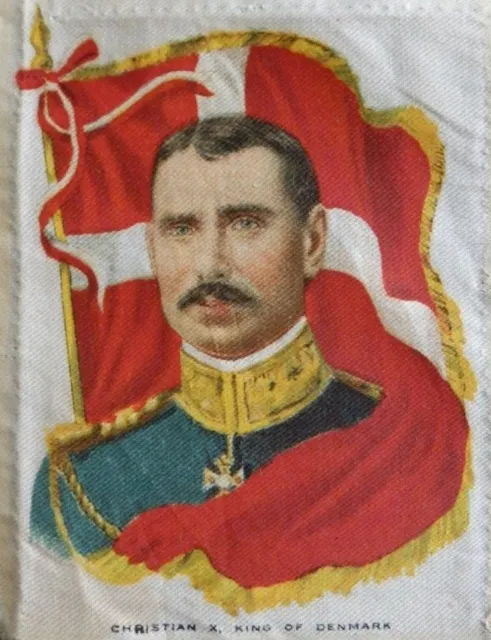 CHRISTIAN X KING OF DENMARK Ruler with Flag issued 1910 ITC of Canada SILK 2