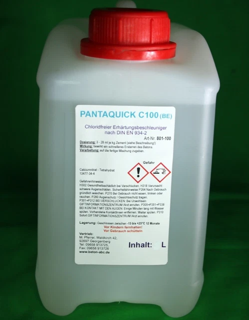 Acceleratore - additivo per calcestruzzo PANTAQUICK (5 L=7,2 kg) antigelo