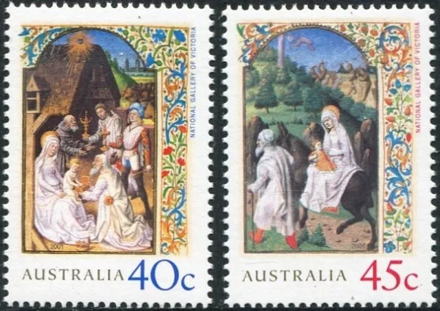 2001 Australia Christmas Issue Set Of 2 Mint Never Hinged, Clean & Fresh