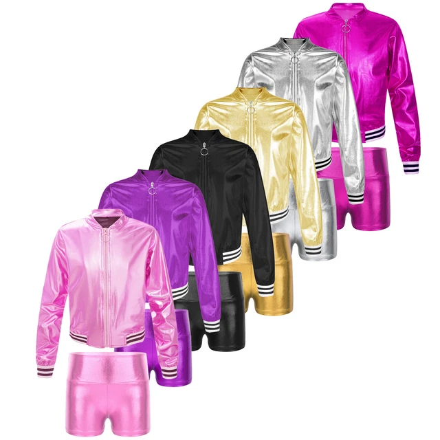 Kids Girls Activewear Athletic Sports Set Yoga Tracksuit Workout Sweatsuit 2pcs