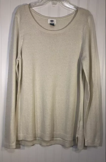 Old Navy Womens Size Large Ivory Long Sleeve Pullover Sweater