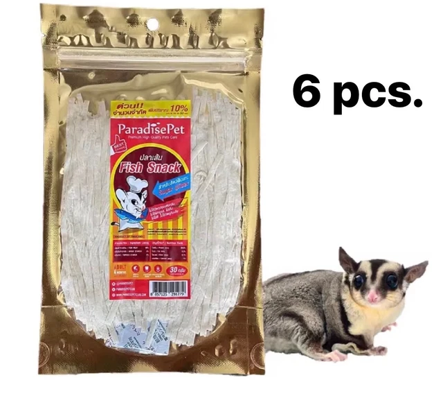 6X Paradise Mascota Hámster Azúcar Pez Proteína Snack Planeador Animal Cuidado Dientes 30 g