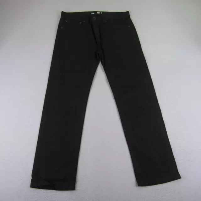 RSQ Jeans Mens 36x30 Black Denim London Skinny Mid Rise Stretch Casual Flex ^