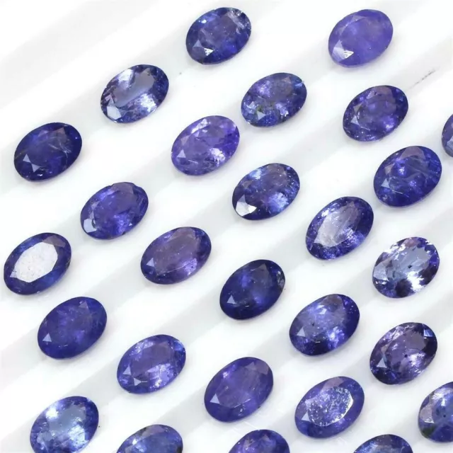 Lot de gros 5x3mm à 6x4mm Oval Facet Natural Tanzanite Loose Calibrated Gems