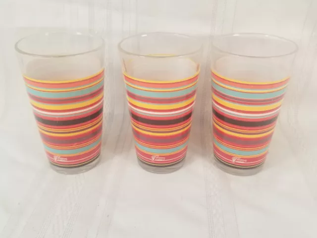 Homer Laughlin Fiesta Stripes 16-Ounce Glass (Set of 3) coordinates
