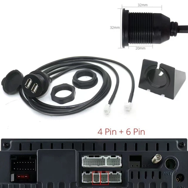 Adaptateur Câble USB Double 1,5m Tableau De Bord Voiture - 2 Ports Pour Camion Bateau