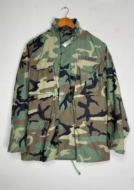 US Military Parka Cold Weather Woodland Camouflage Medium Long