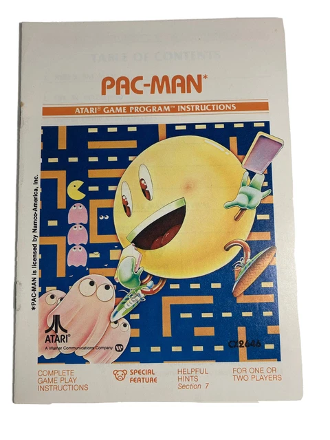 Pac-Man (Atari 2600, 1982) Manual Instructions Booklet