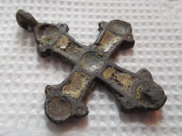 Viking period double-sided bronze cross with enamels / FREE SHIPPING
