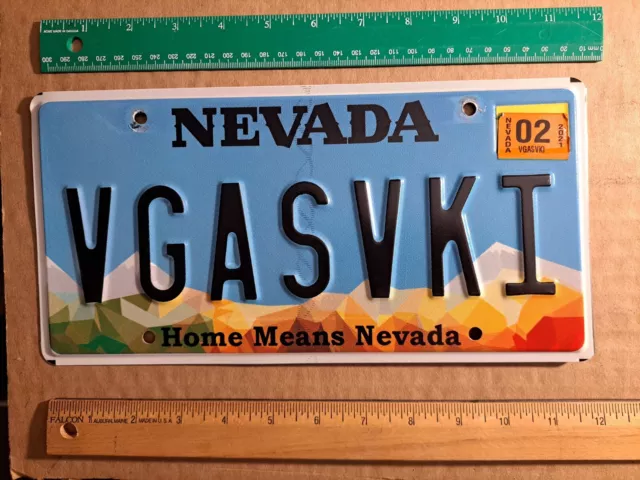 License Plate, Nevada, Home Means NV, Vanity: B=VGAS VKI, Las Vegas Vicki, Vicky