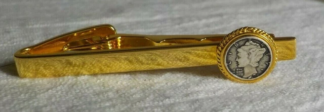Twotone Metal Spring Bar Clasp W/Mercury Head Dime Decor 2 1/8" L 1/2" W 7 Gms Twotone Metal Spring Bar Clasp W/Mercury Head Dime Decor 2 1/8" L 1/2" W 7 Gms