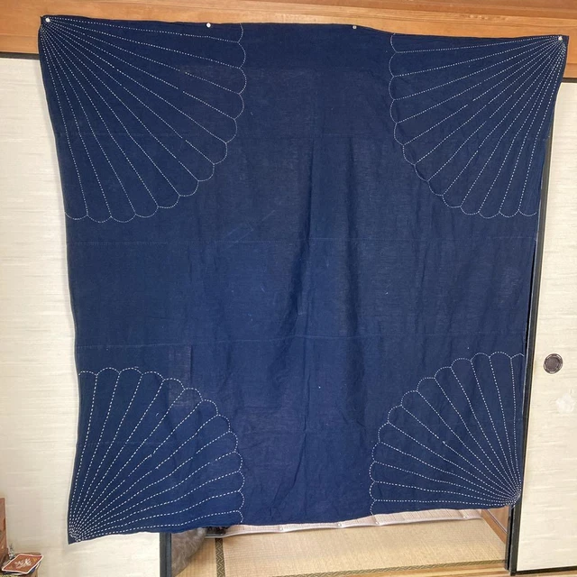 Vintage Japanese Textile Sashiko Aizome Indigo Blue (160cm×160cm) G30785