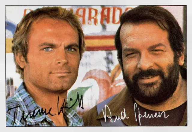 Bud Spencer Terence Hill Poster Con Autografo Stampato 45X32Cm