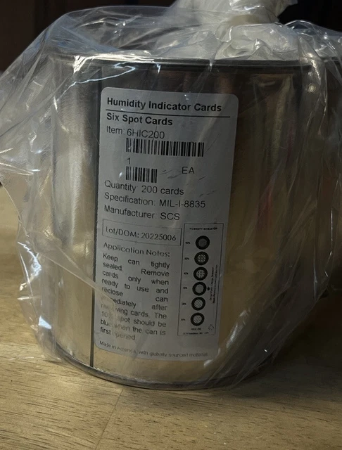 Scs 6Hic200 Humidity Indicator,Can,Pk200