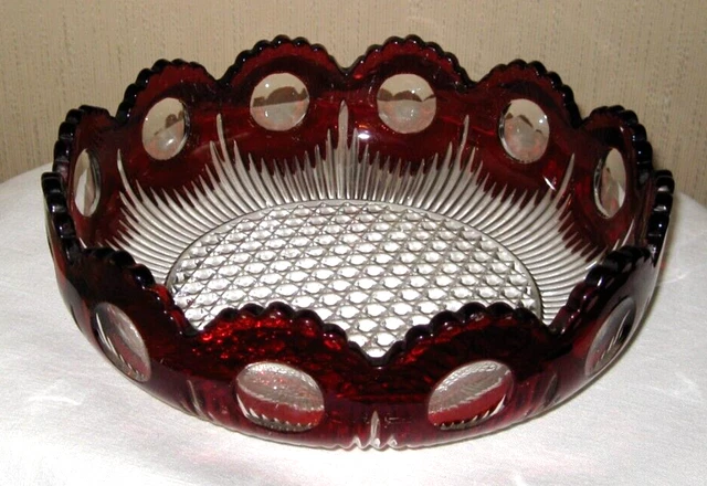 Manhattan EAPG Ruby Red Stained 9 1/2" Bowl