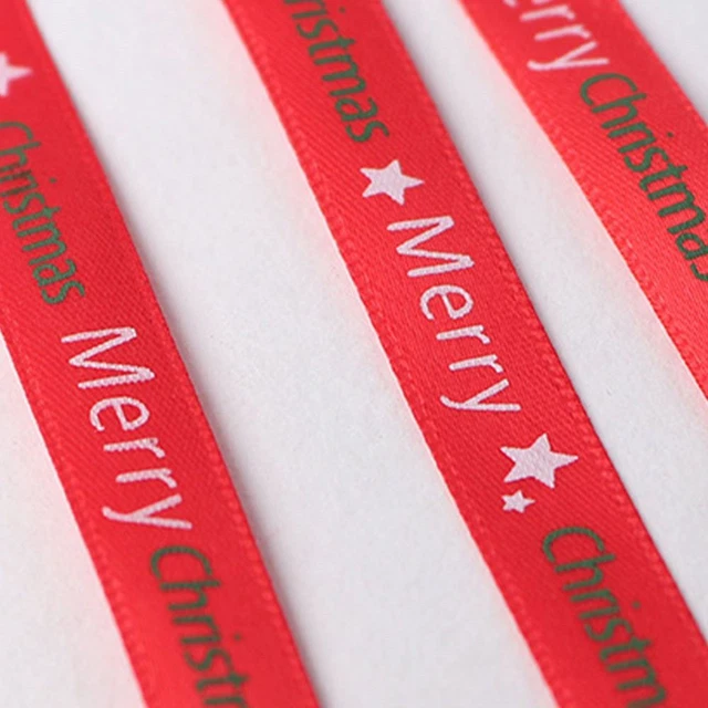 Decoration Ribbon Gift Wrapping Ribbon 1cm*22m Christmas Letter Ribbon 6