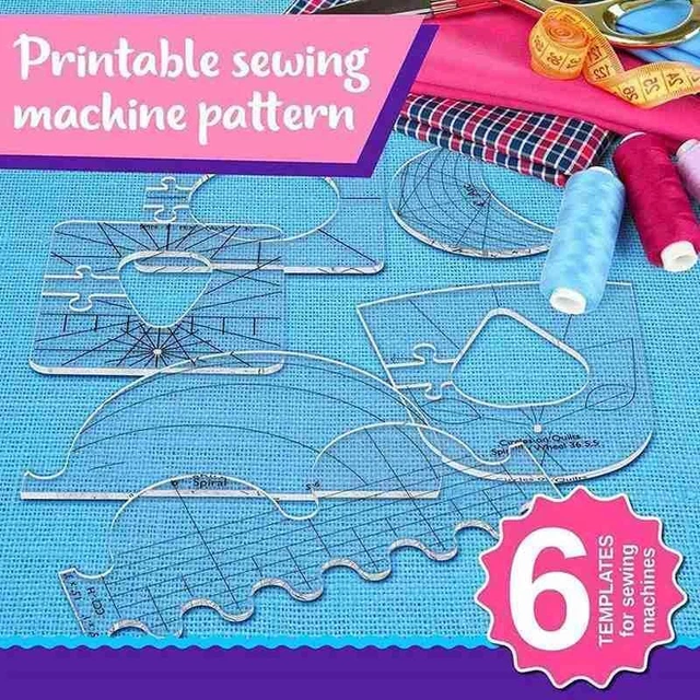 6 STÜCKE Quilt Vorlagen Schablonen Acryl DIY Patchwork Nählineal Werkzeuge