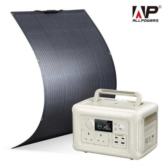 ALLPOWERS R600 PORTABLE Power Station 600W 299Wh With 200W Flexible ...