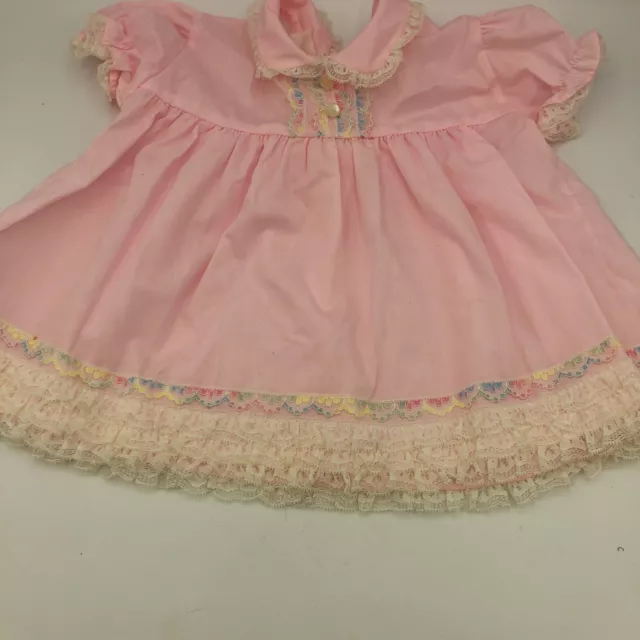 Baby Mini World Pink Lace Ruffles Full Circle Dress Infant Baby 12-18 Month
