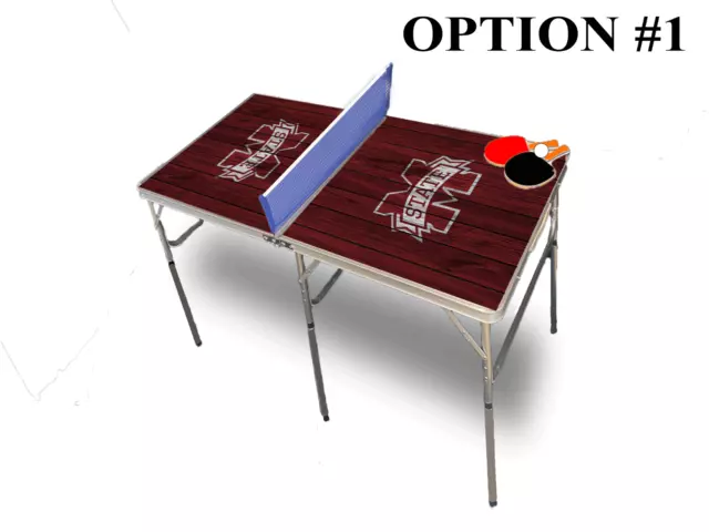 Mississippi State University Portable Table Tennis Ping Pong Folding Table w/Acc