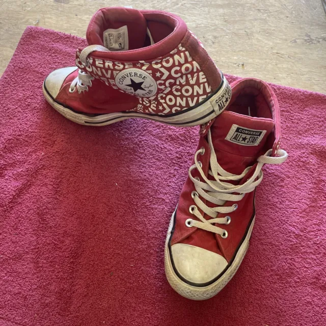 Converse All Star Chuck Taylor Hi-Tops Red White Mens Sz 10.5 Women 12.5 Shoes