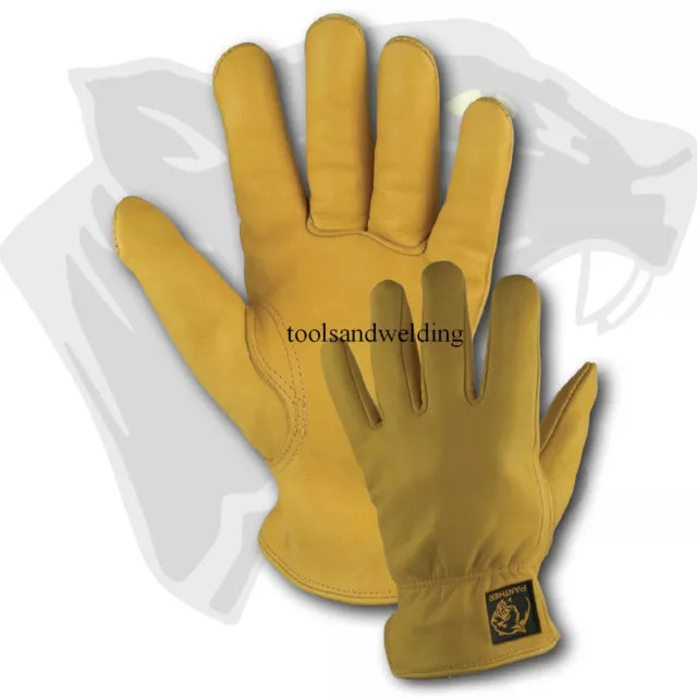 Parweld Panther Leather Premium Drivers Gloves Fully Lined Tough Welding Glove