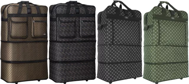 30"/36"/40" Expandable Rolling Duffel Bag Wheeled Spinner Suitcase Luggage