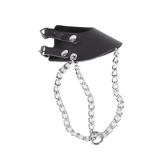 Cockring Ballstretcher En Cuir Noir - Sextoy Parachute Pour Bourses, Neuf