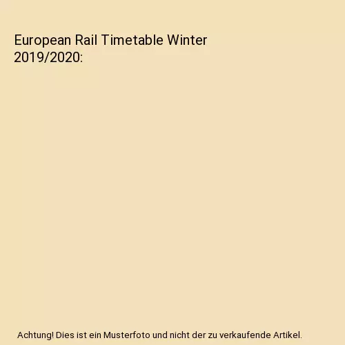 European Rail Timetable Winter 2019/2020