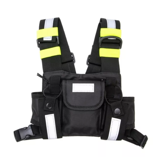 Radio Chest Harness with Reflective Strips Shoulder Holster Radio Vest Holder