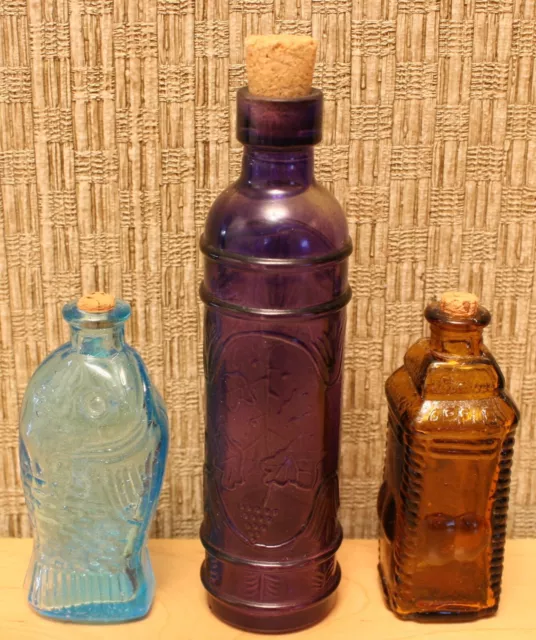 Collection Of 3 Small Vintage Reproduction Medicine Bottles, Fischs Bitters, Etc