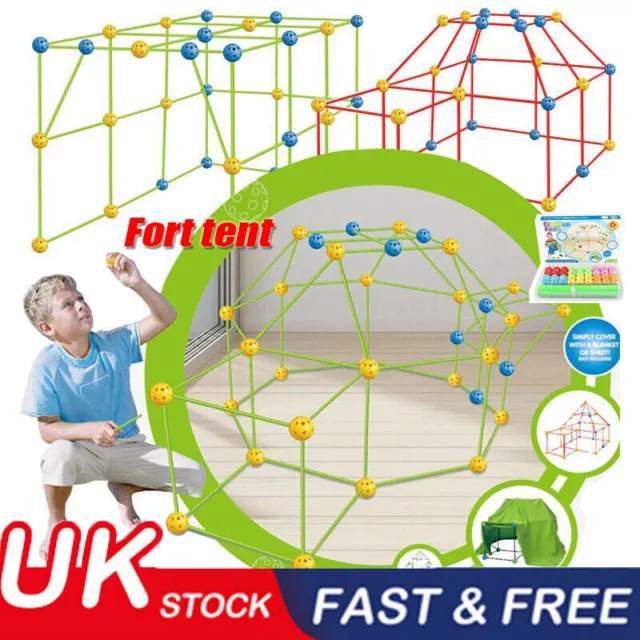 175Pcs DIY Gift Fort Building Build Your Own Den Kit Present Children Set Tent