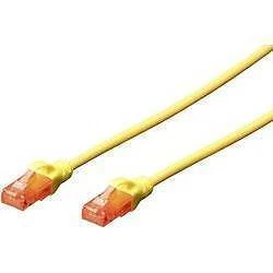5x Patchkabel DIGITUS RJ45 U/UTP Cat6 0.50m gelb Hebelschutz