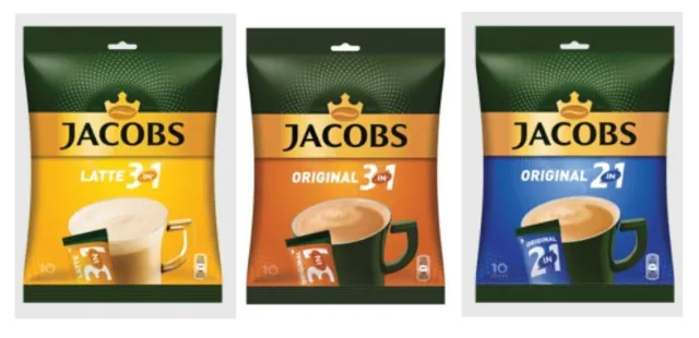 3x JACOBS Latte Jacob Orinigal 3en1 Sachets de bâtonnets de café instantané...