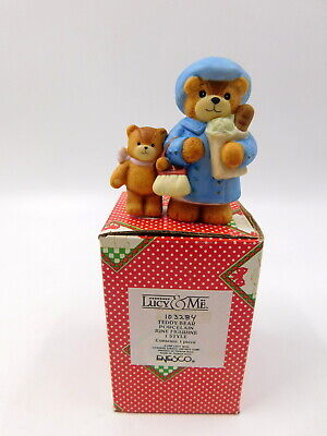 Vintage 1987 Enesco Lucy and Me Lucy Rigg Bear as Mom & Child w/Groceries
