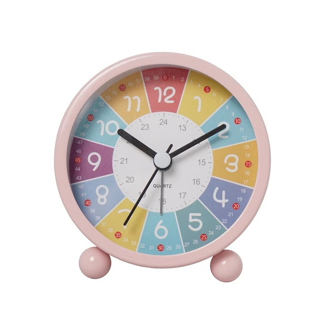 Horloge Murale Enfants TNSLAND 24.5cm - Chiffres Colorés Éducative Silencieuse Pour Chambre Et Salon