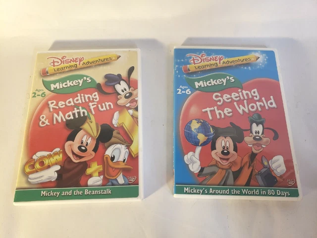 DISNEY LEARNING ADVENTURES Mickey's Reading & Math Fun & Seeing The 