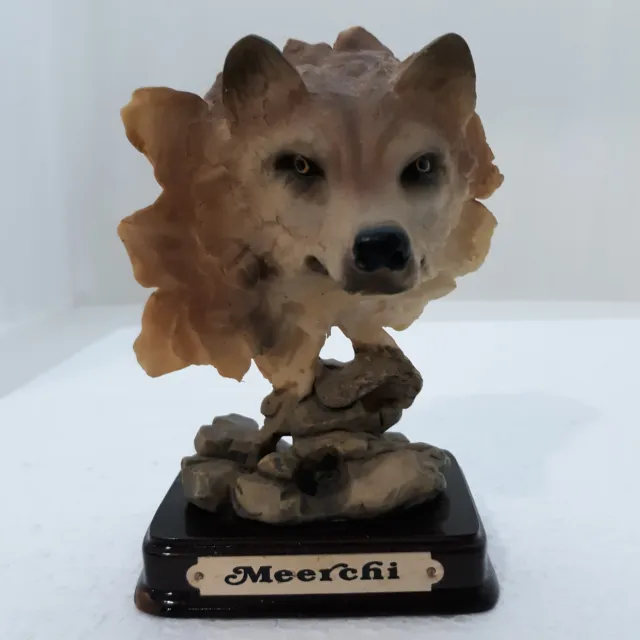 Meerchi Wolf Head Resin Figurine 4 1/2” Tall