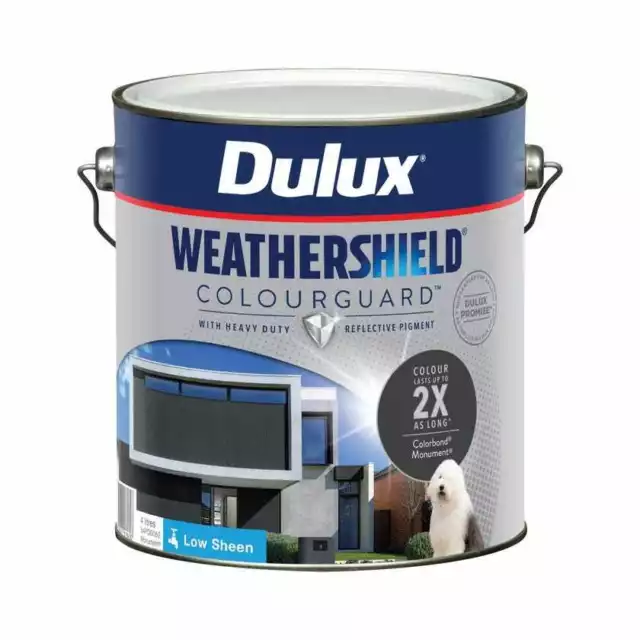 Dulux 10 Litre Weathershield Colourguard Exterior Low/Sheen Namadji Char Paint