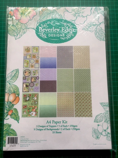 BEVERLEY EDEN DESIGNS A4 Paper Kit - 33 Sheets - - BNIP £5.92 - PicClick UK