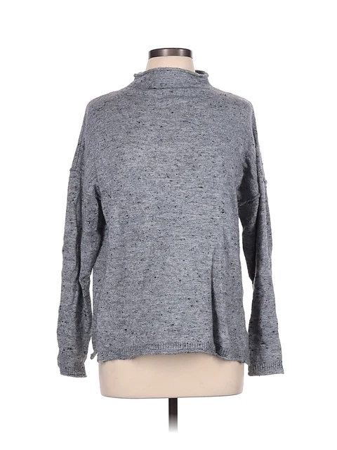 Madewell Women Gray Donegal Whitworth Mockneck Sweater L
