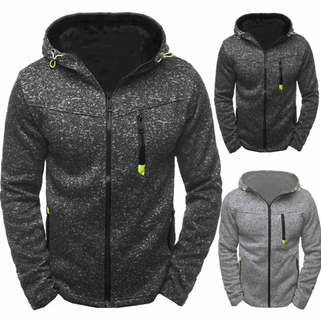 Mens Hoodies Zip Up Hooded Fleece Hoody Coat Winter Warm Winter Jacket Track Top