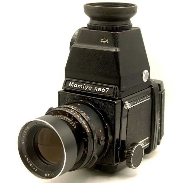 Mamiya RB67 with180mm Lens, Magnifying Finder & 120 Film Back, 6x7 Medium Format