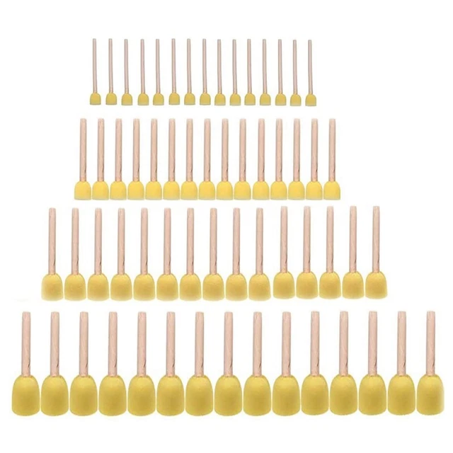 60 Pieces of Round Paint Foam Sponge Brush Set Painting Tools, Brush Set, S C9W6