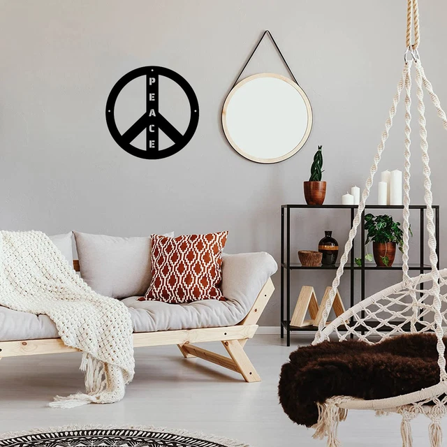 PEACE SIGN METAL Wall Art Sign World Peace Laser Cut Hippie