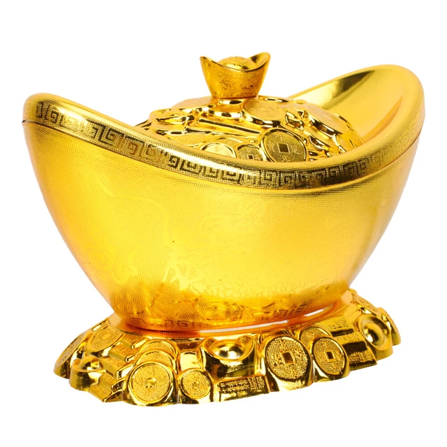 1 pz elegante scatola di caramelle desktop lingotto oro ornamento regalo di compleanno creativo