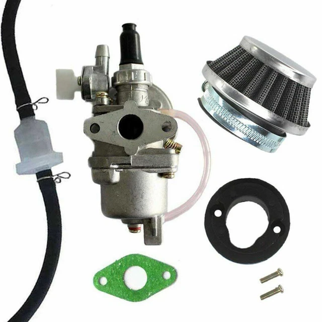 Carburateur Pocket Bike + Filtre Air pour43-49cc ATV Dirt Mini Moto Argent
