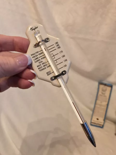 1950’s 1960’s Vintage TAYLOR INSTRUMENT CO’S Roast Meat Thermometer White Enamel